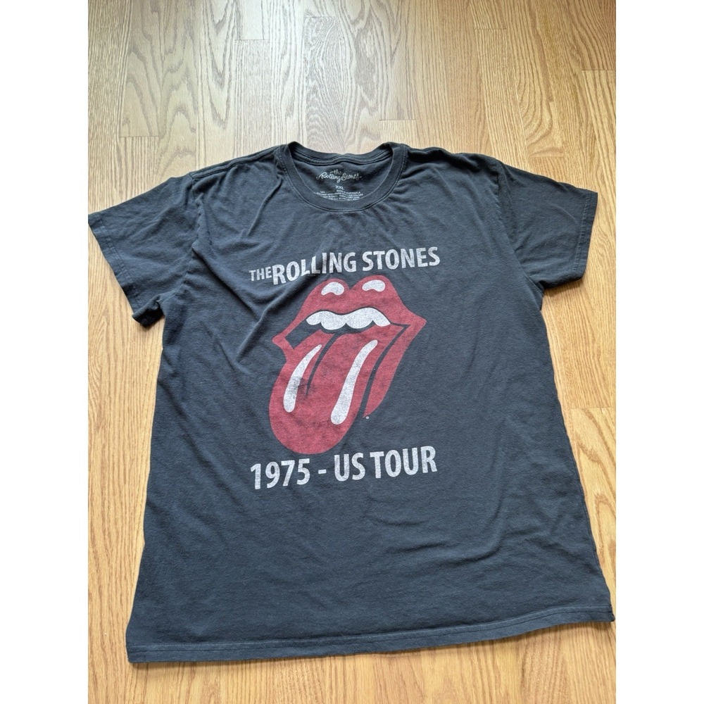 Rolling Stones 1975 US Tour Shirt XXL Rock Band Graphic Tee Bravado Reprint